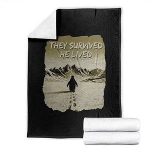 Nihilist Penguin Hiking Meme Throw Blanket They Survived He Lived TS14 Black Print Your Wear