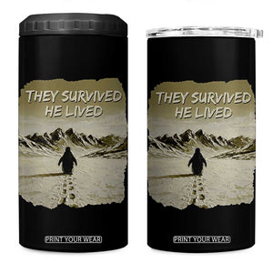Nihilist Penguin Hiking Meme 4 in 1 Can Cooler Tumbler They Survived He Lived TS14 One Size: 16 oz Black Print Your Wear