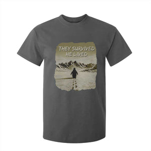 Nihilist Penguin Hiking Meme T Shirt For Kid They Survived He Lived TS14 Dark Heather Print Your Wear