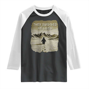 Nihilist Penguin Hiking Meme Raglan Shirt They Survived He Lived TS14 Black White Print Your Wear