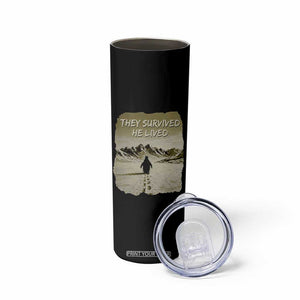 Nihilist Penguin Hiking Meme Skinny Tumbler They Survived He Lived TS14 Print Your Wear