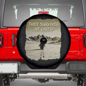 Nihilist Penguin Hiking Meme Spare Tire Cover They Survived He Lived TS14 Black Print Your Wear