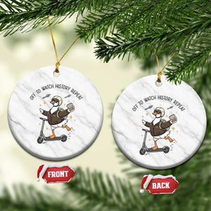Funny Goose Support Freedom Meme Ceramic Ornament Off To Watch History Repart TS14 1pc White Marble Print Your Wear