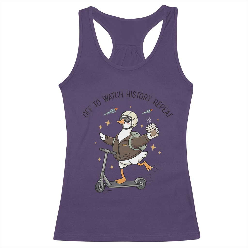 Funny Goose Support Freedom Meme Racerback Tank Top Off To Watch History Repart TS14 Purple Print Your Wear