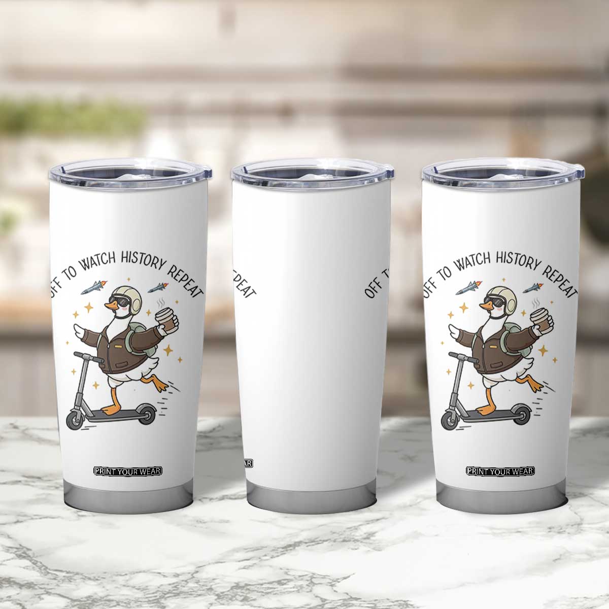 Funny Goose Support Freedom Meme Tumbler Cup Off To Watch History Repart TS14 Print Your Wear