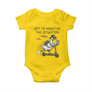 Funny Goose Support Freedom Meme Baby Onesie Off To Monitor The Situation TS14 Daisy Print Your Wear