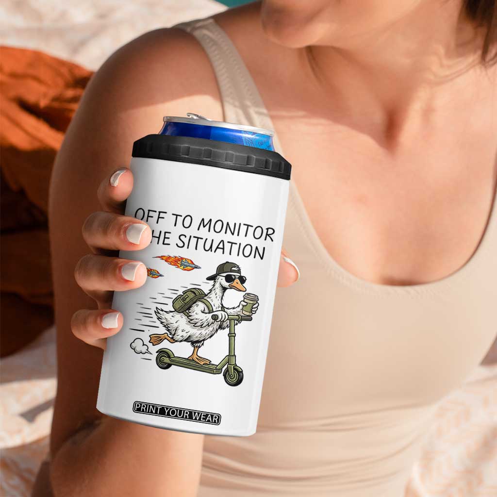 Funny Goose Support Freedom Meme 4 in 1 Can Cooler Tumbler Off To Monitor The Situation TS14 Print Your Wear