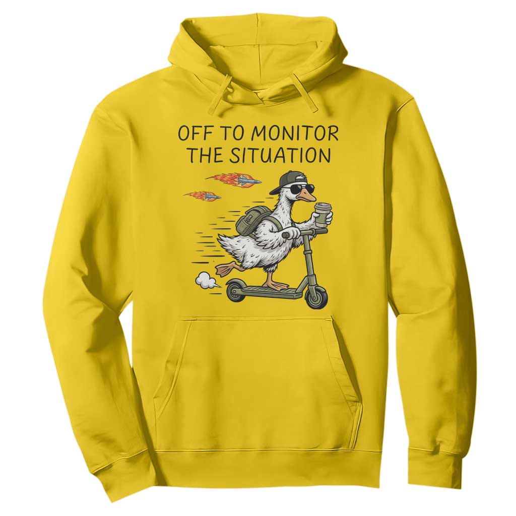 Funny Goose Support Freedom Meme Hoodie Off To Monitor The Situation TS14 Daisy Print Your Wear
