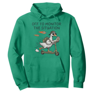 Funny Goose Support Freedom Meme Hoodie Off To Monitor The Situation TS14 Irish Green Print Your Wear