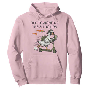 Funny Goose Support Freedom Meme Hoodie Off To Monitor The Situation TS14 Light Pink Print Your Wear