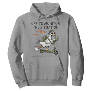 Funny Goose Support Freedom Meme Hoodie Off To Monitor The Situation TS14 Sport Gray Print Your Wear