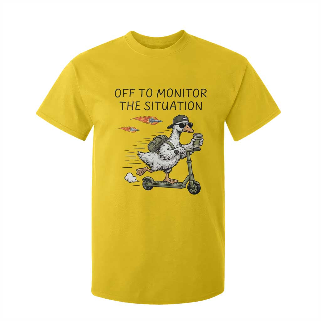 Funny Goose Support Freedom Meme T Shirt For Kid Off To Monitor The Situation TS14 Daisy Print Your Wear