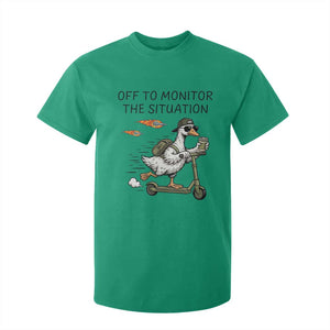 Funny Goose Support Freedom Meme T Shirt For Kid Off To Monitor The Situation TS14 Irish Green Print Your Wear