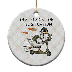 Funny Goose Support Freedom Meme Ceramic Ornament Off To Monitor The Situation TS14 1pc Christmas Plaid Print Your Wear