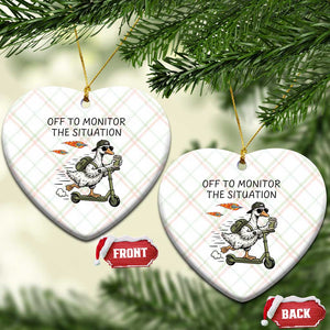 Funny Goose Support Freedom Meme Ceramic Ornament Off To Monitor The Situation TS14 Print Your Wear