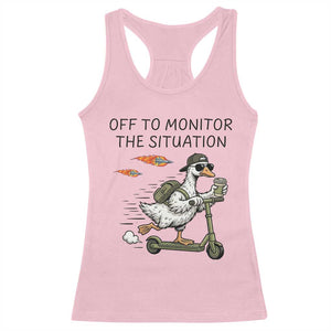 Funny Goose Support Freedom Meme Racerback Tank Top Off To Monitor The Situation TS14 Light Pink Print Your Wear
