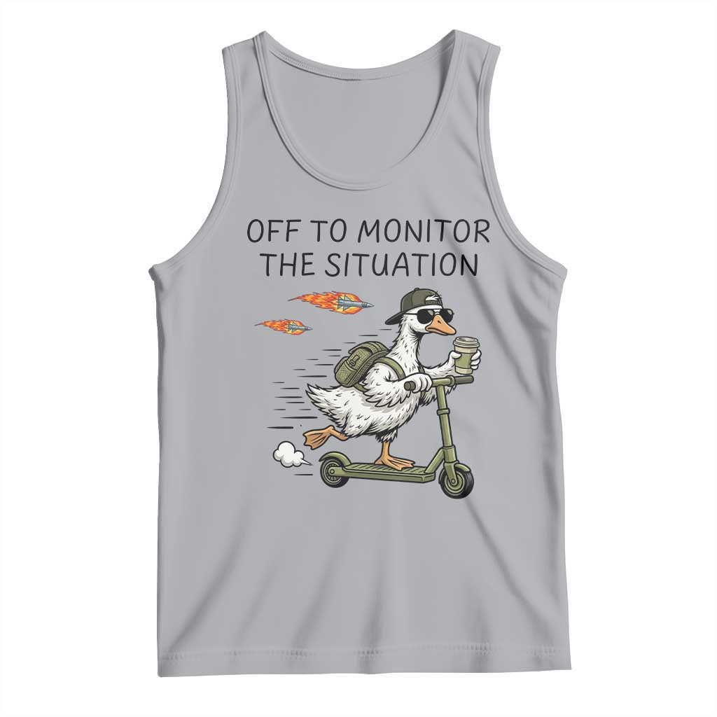Funny Goose Support Freedom Meme Tank Top Off To Monitor The Situation TS14 Athletic Heather Print Your Wear