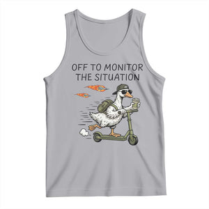 Funny Goose Support Freedom Meme Tank Top Off To Monitor The Situation TS14 Athletic Heather Print Your Wear