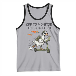 Funny Goose Support Freedom Meme Tank Top Off To Monitor The Situation TS14 Athletic Heather Black Print Your Wear