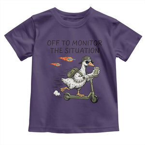 Funny Goose Support Freedom Meme Toddler T Shirt Off To Monitor The Situation TS14 Purple Print Your Wear