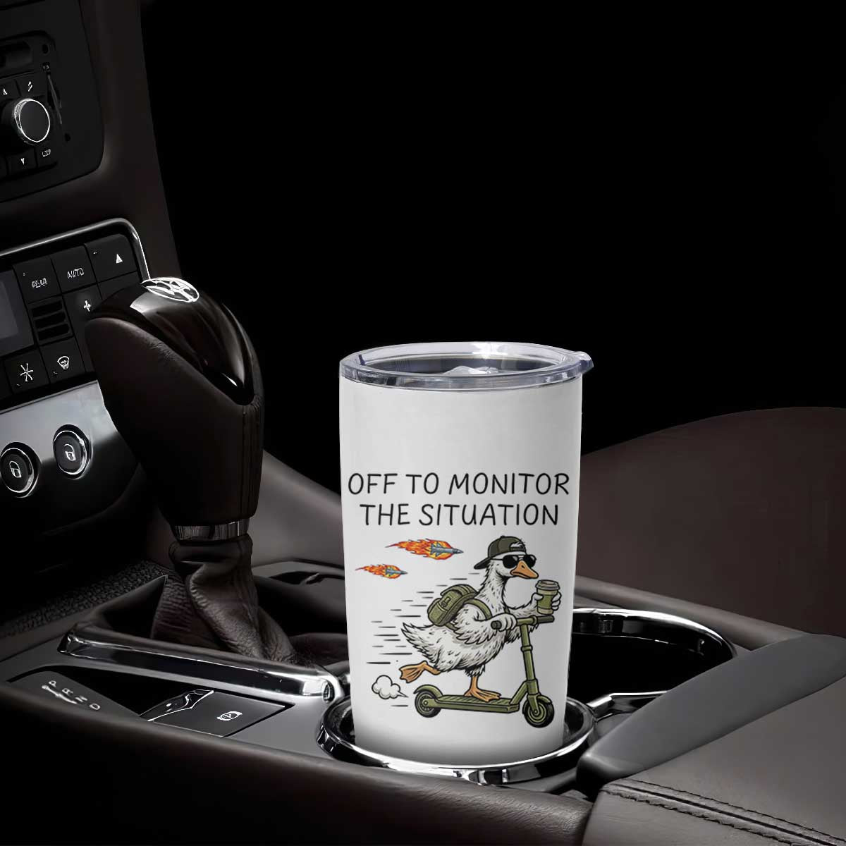 Funny Goose Support Freedom Meme Tumbler Cup Off To Monitor The Situation TS14 Print Your Wear