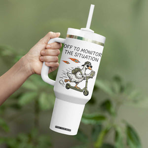 Funny Goose Support Freedom Meme Tumbler With Handle Off To Monitor The Situation TS14 Print Your Wear
