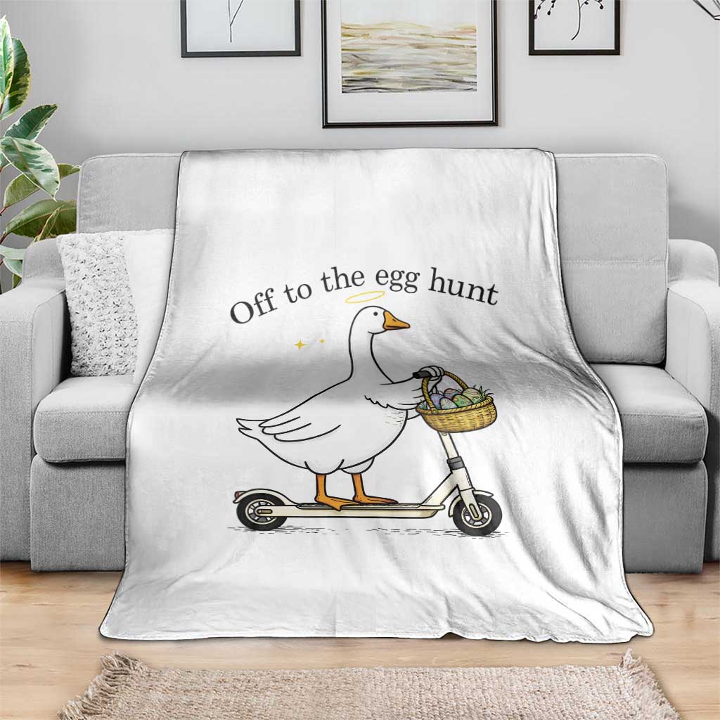 Off To The Egg Hunt Throw Blanket Funny Easter Goose TS14 Print Your Wear