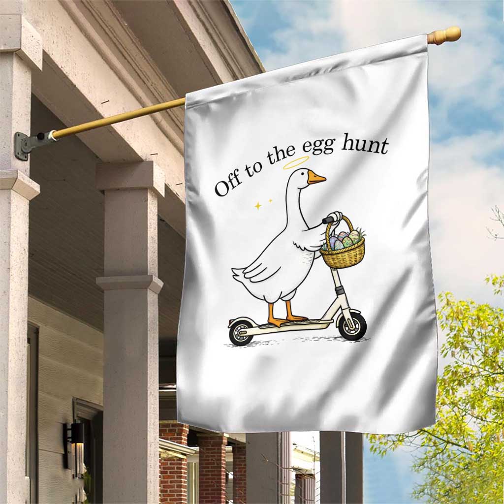 Off To The Egg Hunt Garden Flag Funny Easter Goose TS14 Print Your Wear