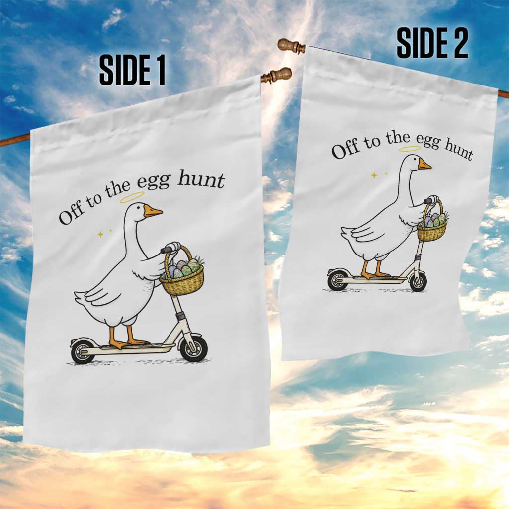 Off To The Egg Hunt Garden Flag Funny Easter Goose TS14 Print Your Wear