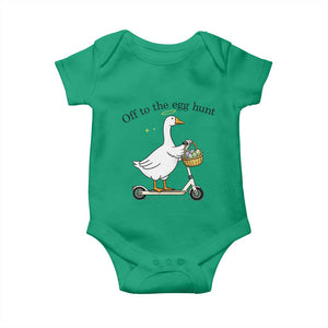 Off To The Egg Hunt Baby Onesie Funny Easter Goose TS14 Irish Green Print Your Wear