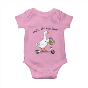 Off To The Egg Hunt Baby Onesie Funny Easter Goose TS14 Light Pink Print Your Wear