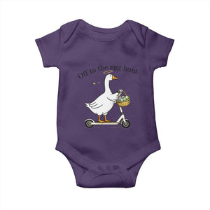 Off To The Egg Hunt Baby Onesie Funny Easter Goose TS14 Purple Print Your Wear