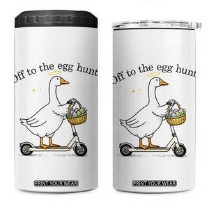Off To The Egg Hunt 4 in 1 Can Cooler Tumbler Funny Easter Goose TS14 One Size: 16 oz White Print Your Wear