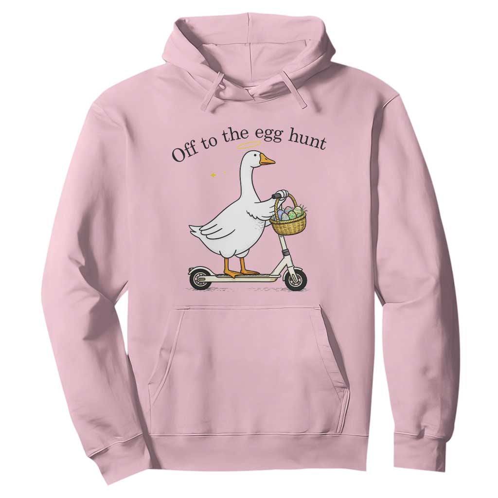 Off To The Egg Hunt Hoodie Funny Easter Goose TS14 Light Pink Print Your Wear
