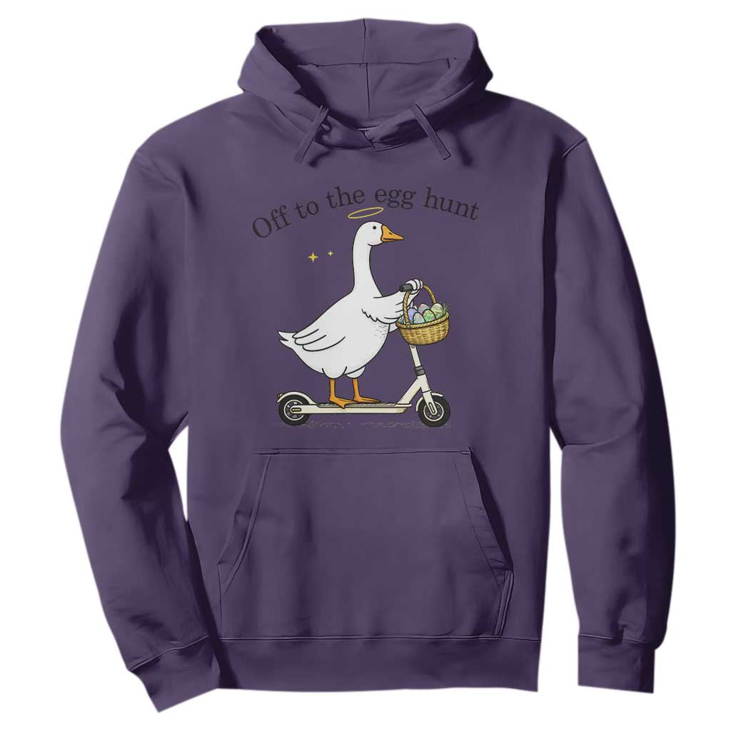 Off To The Egg Hunt Hoodie Funny Easter Goose TS14 Purple Print Your Wear