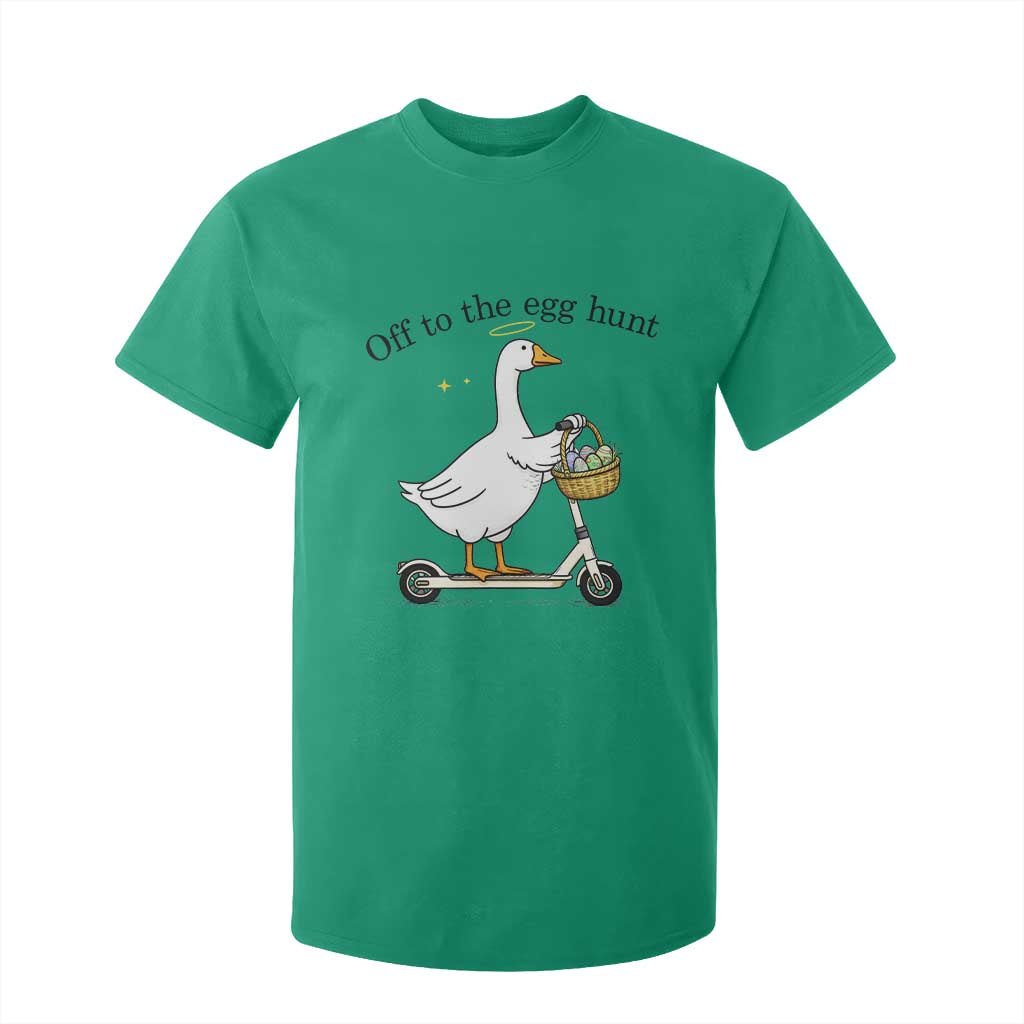 Off To The Egg Hunt T Shirt For Kid Funny Easter Goose TS14 Irish Green Print Your Wear