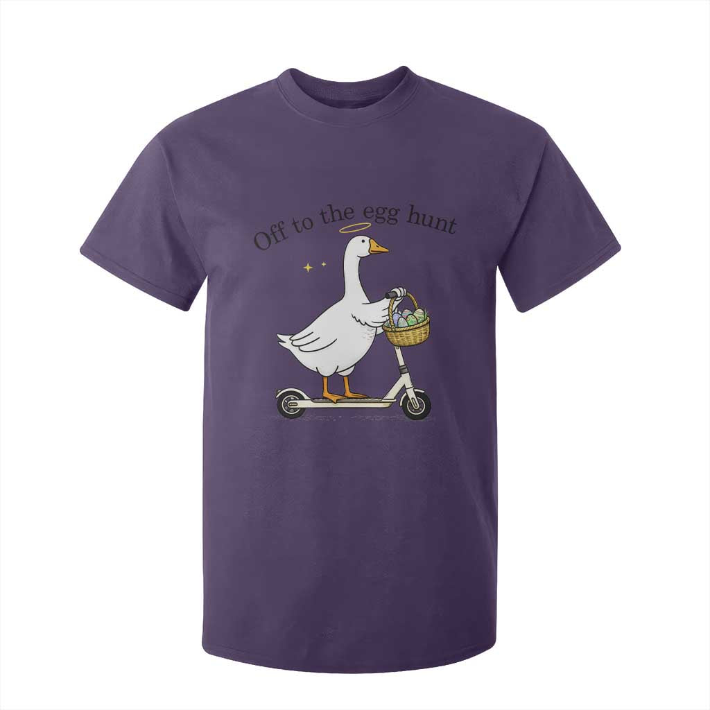 Off To The Egg Hunt T Shirt For Kid Funny Easter Goose TS14 Purple Print Your Wear