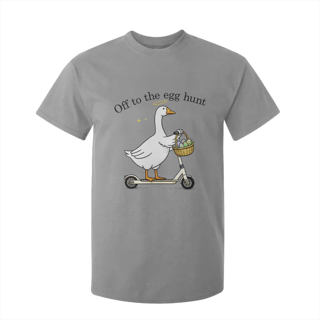 Off To The Egg Hunt T Shirt For Kid Funny Easter Goose TS14 Sport Gray Print Your Wear