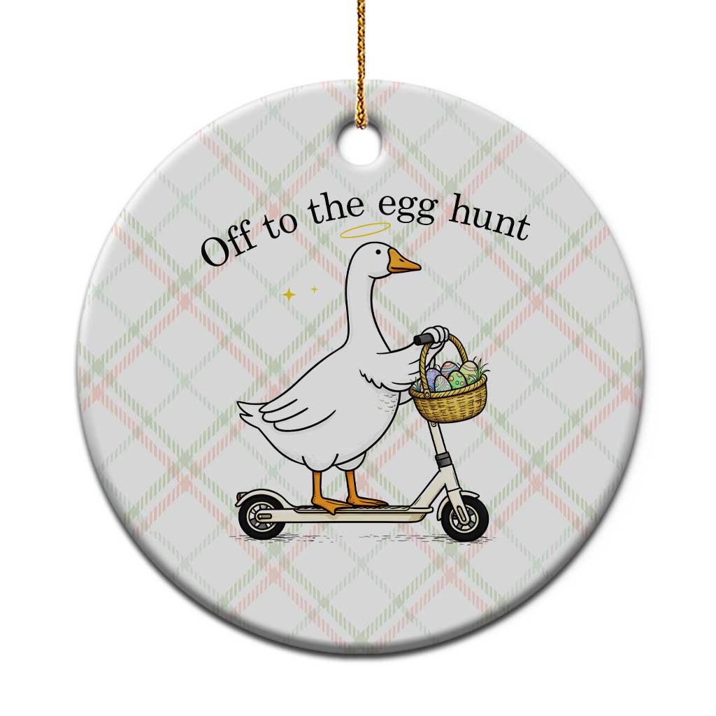 Off To The Egg Hunt Ceramic Ornament Funny Easter Goose TS14 1pc Christmas Plaid Print Your Wear