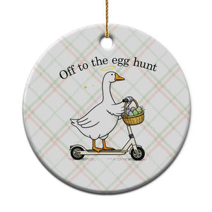 Off To The Egg Hunt Ceramic Ornament Funny Easter Goose TS14 1pc Christmas Plaid Print Your Wear