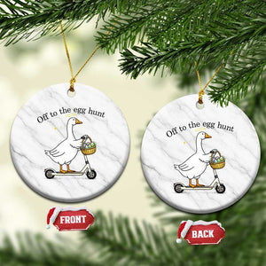 Off To The Egg Hunt Ceramic Ornament Funny Easter Goose TS14 1pc White Marble Print Your Wear