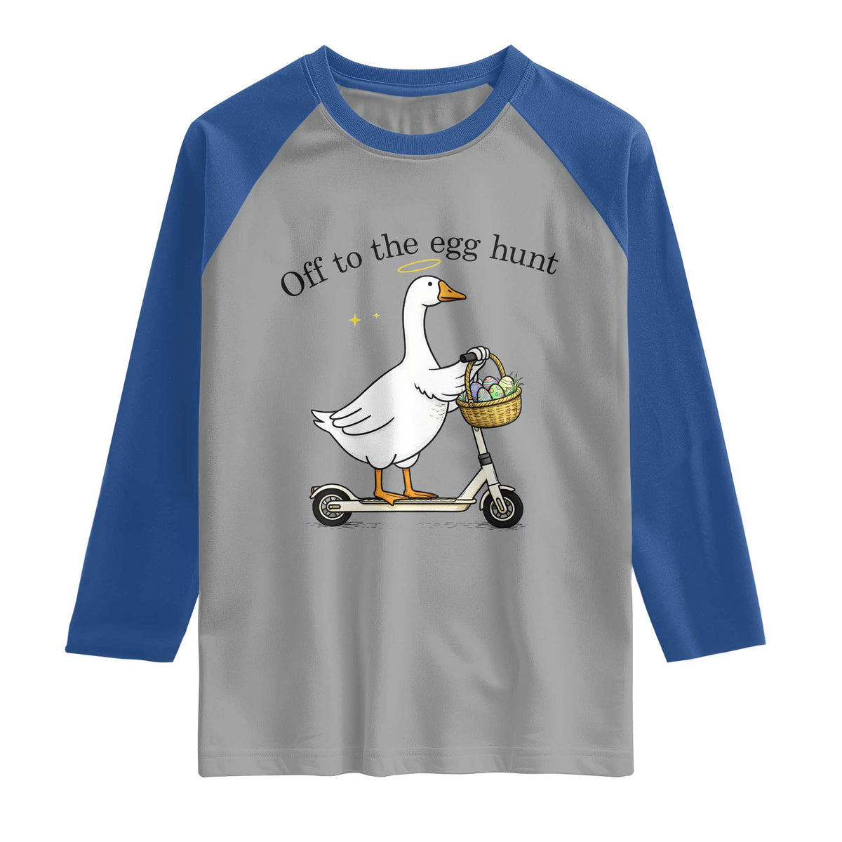 Off To The Egg Hunt Raglan Shirt Funny Easter Goose TS14 Sport Gray Royal Print Your Wear