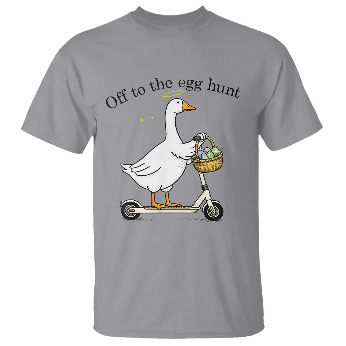 Off To The Egg Hunt T Shirt Funny Easter Goose TS14 Sport Gray Print Your Wear