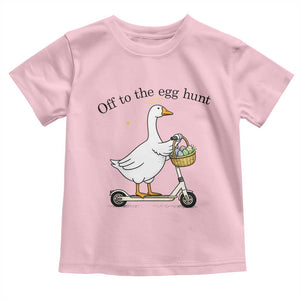 Off To The Egg Hunt Toddler T Shirt Funny Easter Goose TS14 Light Pink Print Your Wear