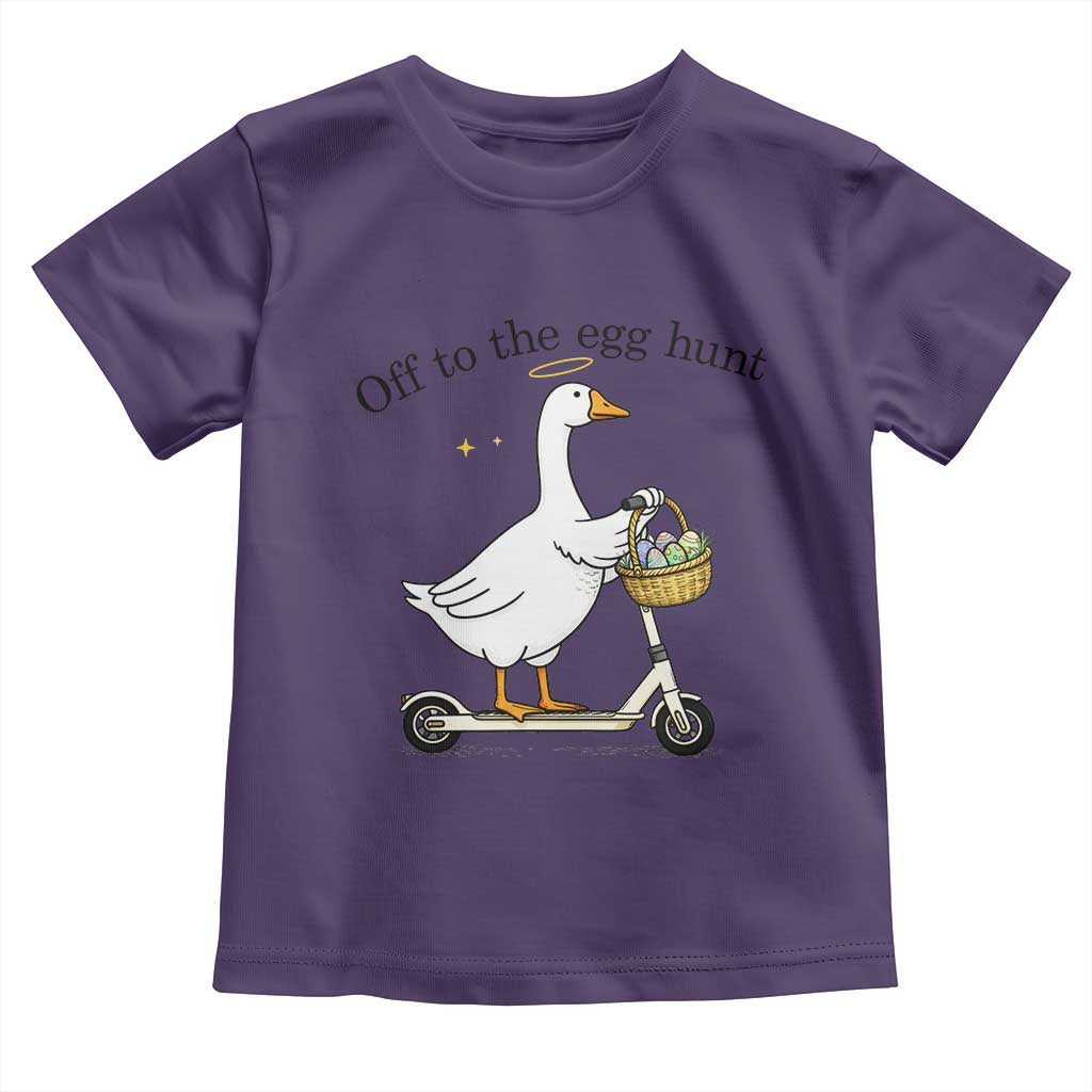 Off To The Egg Hunt Toddler T Shirt Funny Easter Goose TS14 Purple Print Your Wear