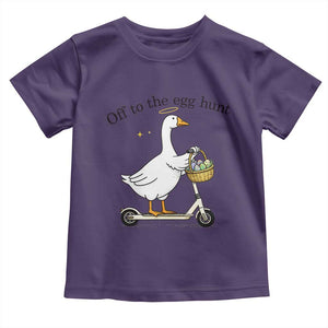 Off To The Egg Hunt Toddler T Shirt Funny Easter Goose TS14 Purple Print Your Wear