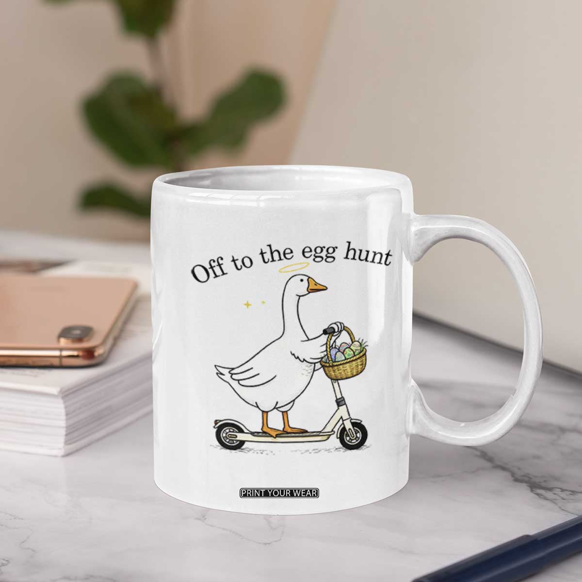 Off To The Egg Hunt Coffee Mug Funny Easter Goose TS14 Print Your Wear