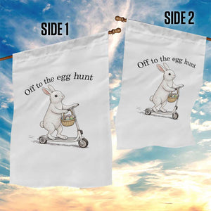 Off To The Egg Hunt Garden Flag Funny Easter Bunny TS14 Print Your Wear