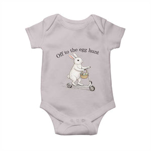 Off To The Egg Hunt Baby Onesie Funny Easter Bunny TS14 Ice Gray Print Your Wear