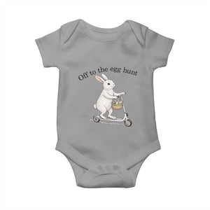 Off To The Egg Hunt Baby Onesie Funny Easter Bunny TS14 Sport Gray Print Your Wear